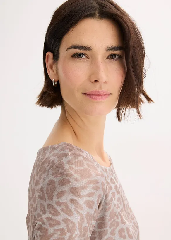 Tričko s lesklým leopardím potiskem, bonprix