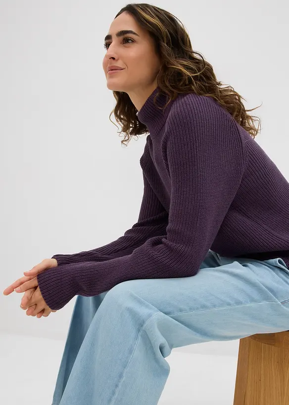 Svetr z jemné pleteniny z čisté organické bavlny, bonprix