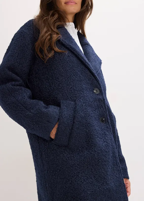 Krátký buklé kabát, oversize, bonprix