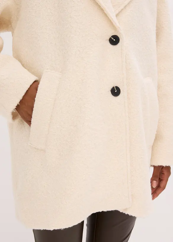 Krátký buklé kabát, oversize, bonprix