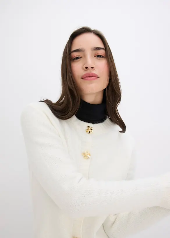 Pletený kabátek s ozdobnými knoflíky, bonprix