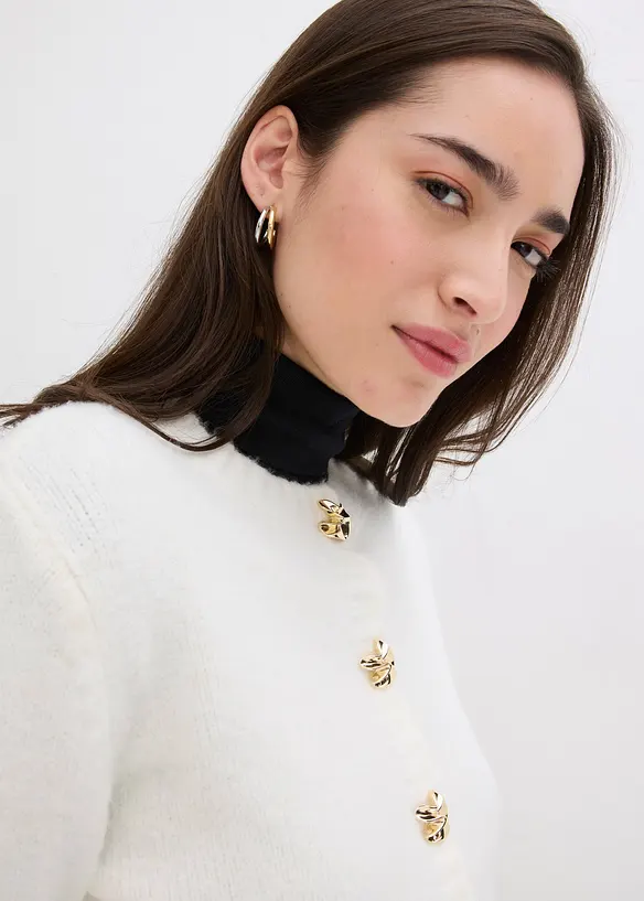 Pletený kabátek s ozdobnými knoflíky, bonprix