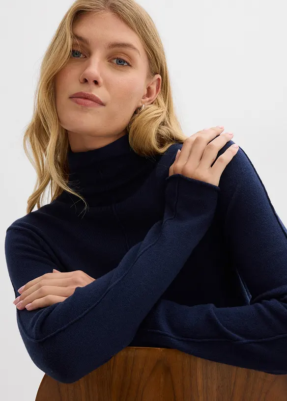 Svetr s rolákovým límcem, z měkké směsi s kašmírem, bonprix