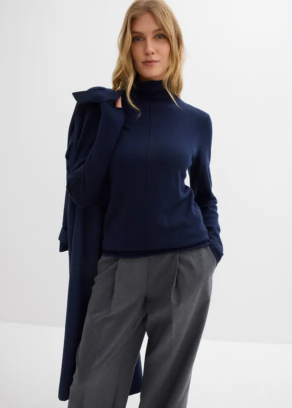 Svetr s rolákovým límcem, z měkké směsi s kašmírem, bonprix