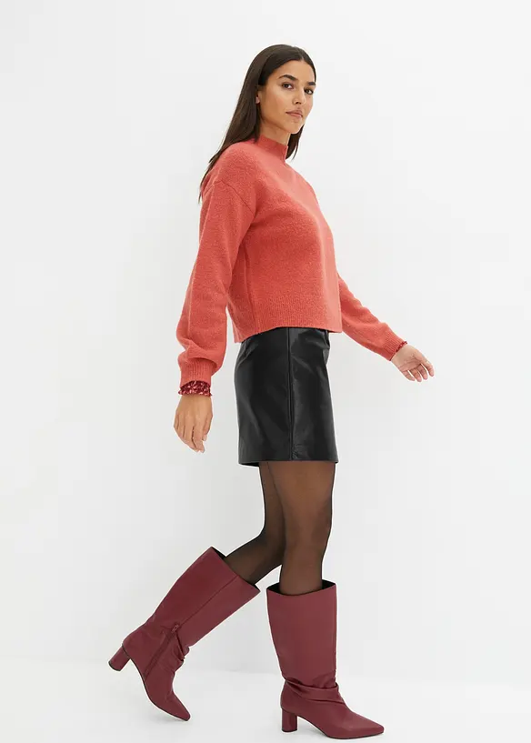 Krátká sukně z umělé kůže, bonprix