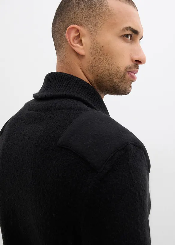 Svetr z jemn&eacute; pleteniny, se &scaron;&aacute;lov&yacute;m l&iacute;mcem, bonprix