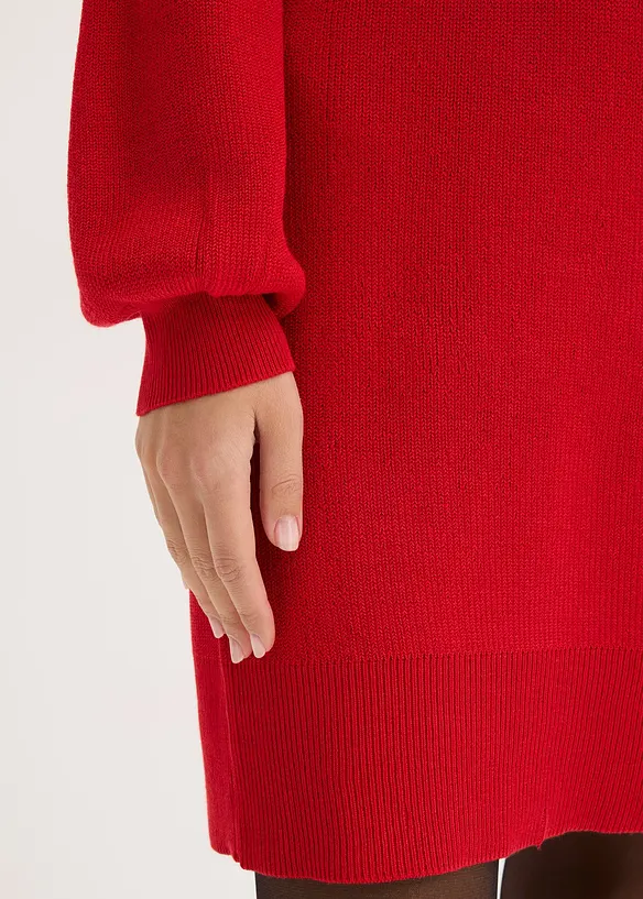 Pletené šaty s mašlí, z měkké viskózové směsi, bonprix