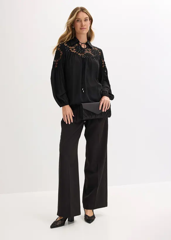 Halenka bez zapínání, s krajkou, bonprix