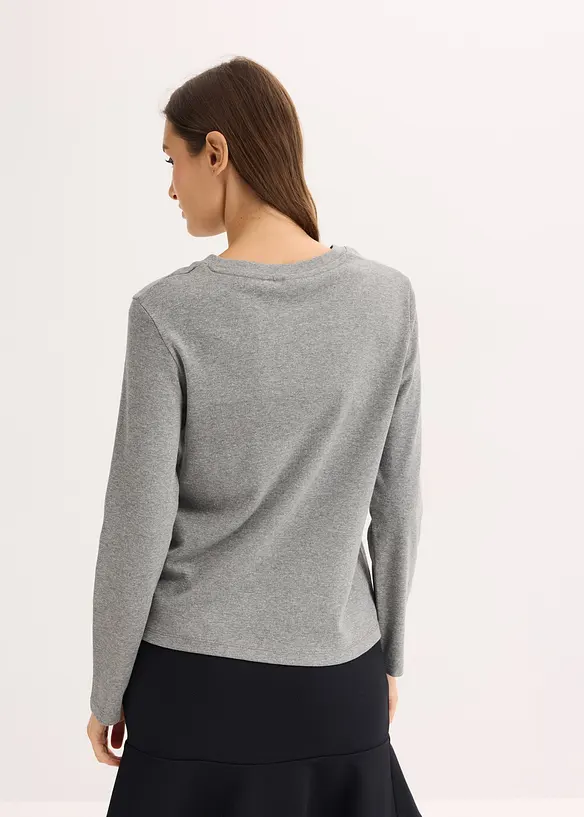 Tričko s dlouhým rukávem, z čisté organické bavlny, bonprix