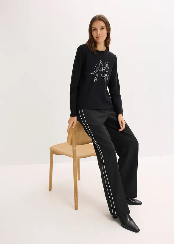 Tričko s dlouhým rukávem, z čisté organické bavlny, bonprix