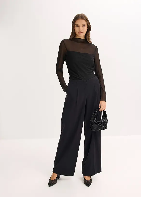 Tričko s dlouhým rukávem, z jemné síťoviny, bonprix