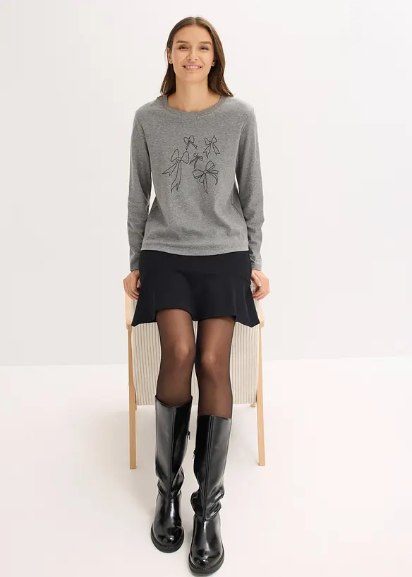 Tričko s dlouhým rukávem, z čisté organické bavlny, bonprix