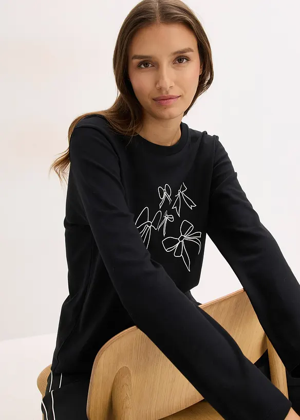 Tričko s dlouhým rukávem, z čisté organické bavlny, bonprix