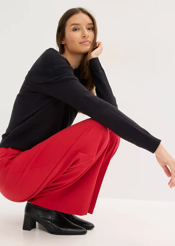 Oversize svetr s výstřihem Carmen, bonprix