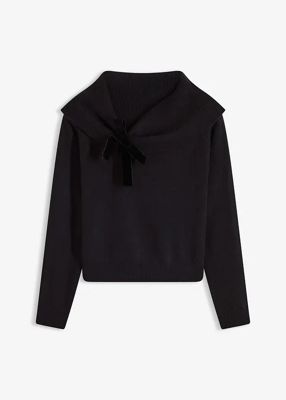 Oversize svetr s výstřihem Carmen, bonprix