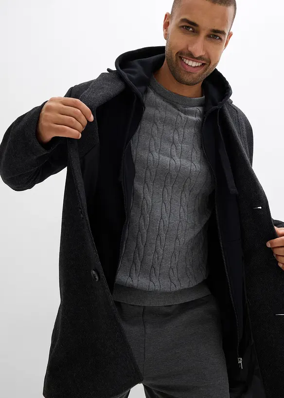 Krátký kabát s podílem vlny, bonprix