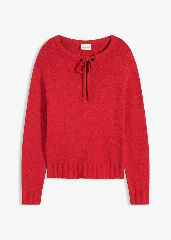Svetr ze silnější pleteniny, s vázačkou, bonprix