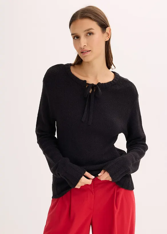 Svetr ze silněj&scaron;&iacute; pleteniny, s v&aacute;začkou, bonprix