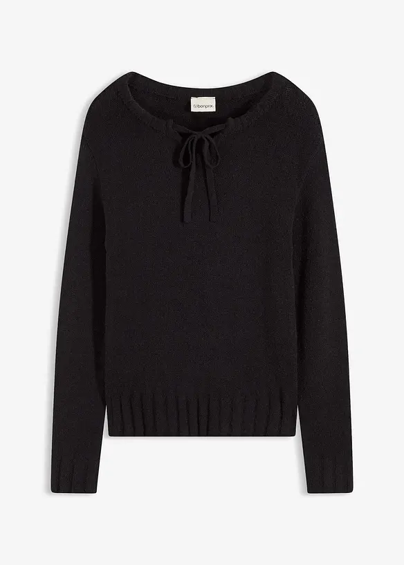 Svetr ze silněj&scaron;&iacute; pleteniny, s v&aacute;začkou, bonprix