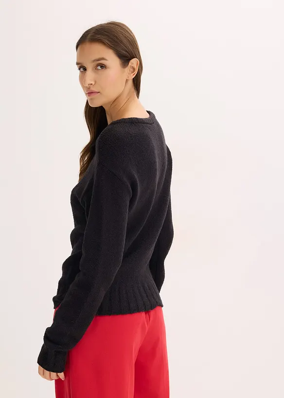 Svetr ze silněj&scaron;&iacute; pleteniny, s v&aacute;začkou, bonprix