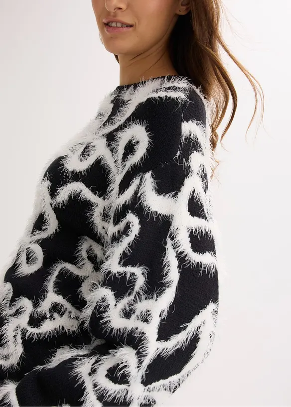 Žakárový svetr z jemné viskózové směsi, bonprix