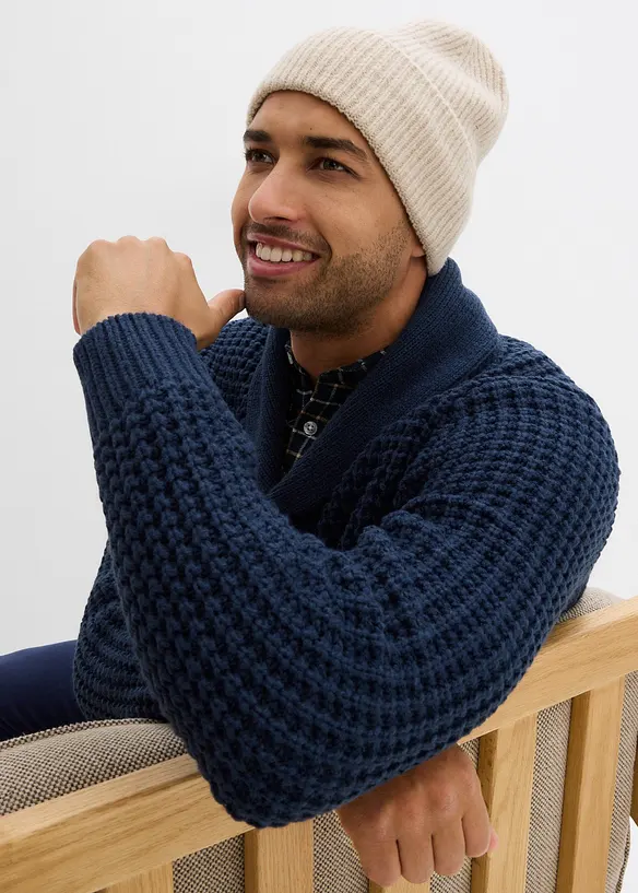 Svetr ze silnější pleteniny, se šálovým límcem, bonprix