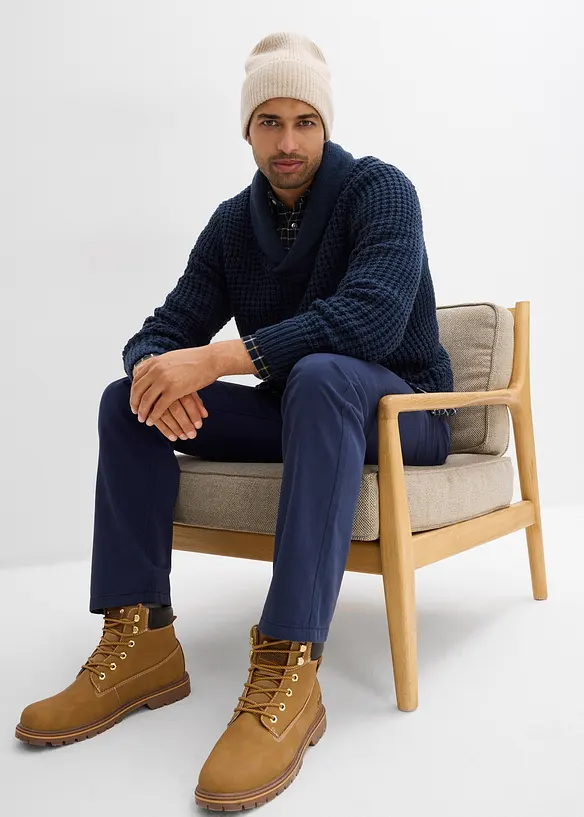 Svetr ze silnější pleteniny, se šálovým límcem, bonprix