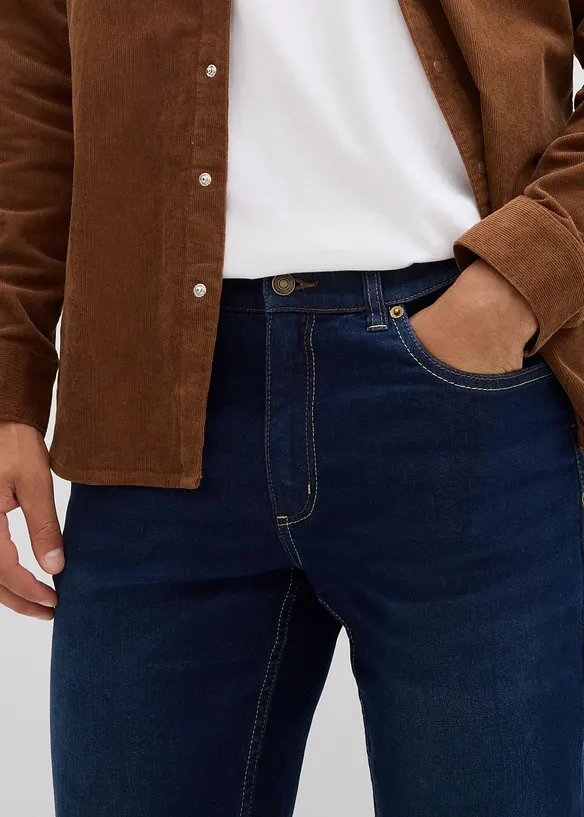 Strečové termo džíny Regular Fit, s měkkou žerzejovou podšívkou a pohodlným pasem, Straight, bonprix