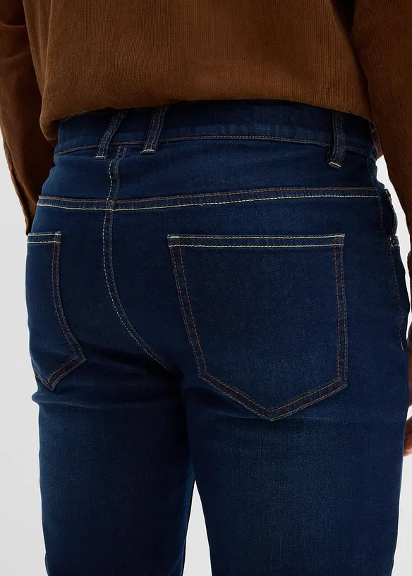 Strečové termo džíny Regular Fit, s měkkou žerzejovou podšívkou a pohodlným pasem, Straight, bonprix