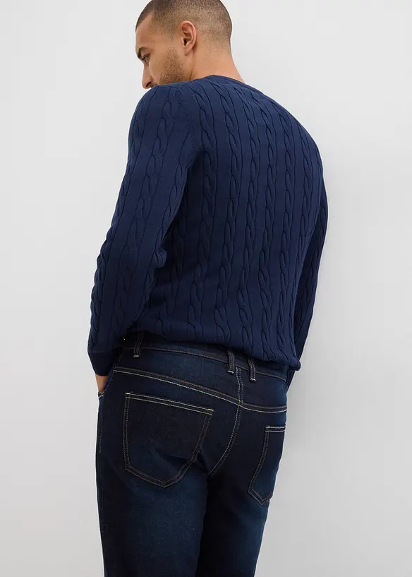 Strečové termo džíny Regular Fit, s měkkou žerzejovou podšívkou a pohodlným pasem, Straight, bonprix