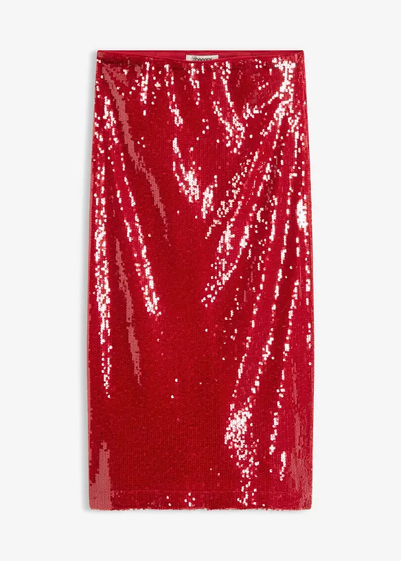 Midi sukně s pajetkami, bonprix