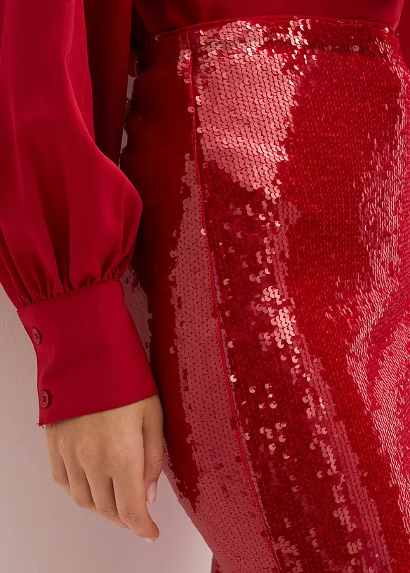 Midi sukně s pajetkami, bonprix