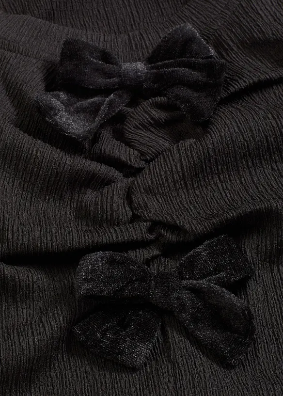 Tričko s dlouhým rukávem ze strukturovaného krepu, bonprix