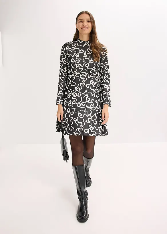 Midi šaty ze splývavé směsi s viskózou, bonprix