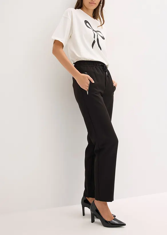 Kalhoty bez zapínání, s pohodlným pasem, bonprix