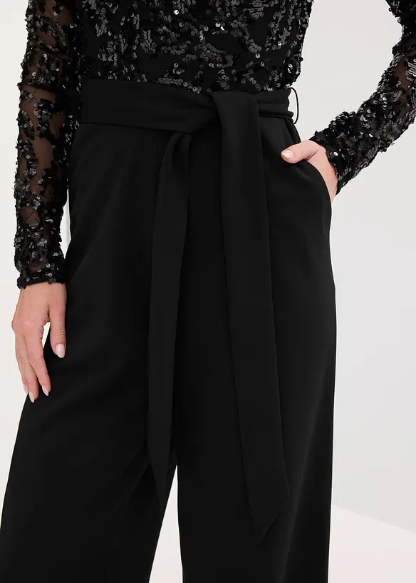 Overal s výšivkou s flitry, bonprix