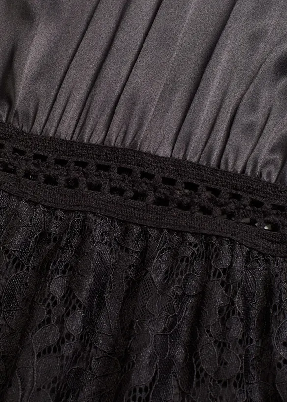 Maxi šaty s krajkovou sukní, bonprix