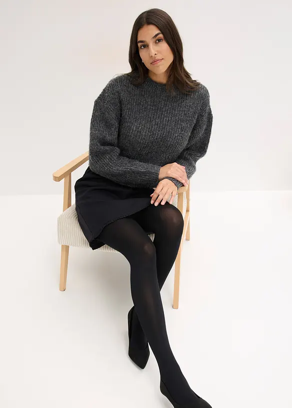 Tvarující ultra neprůhledné punčochové kalhoty, Belly Control, pohodlný lem, 80 DEN, bonprix