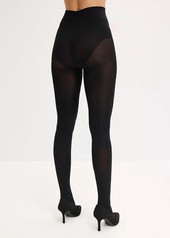 Tvarující ultra neprůhledné punčochové kalhoty, Belly Control, pohodlný lem, 80 DEN, bonprix