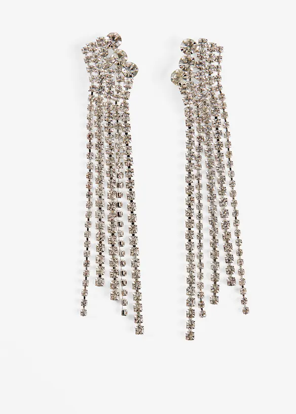 Náušnice s kamínky z křišťálového skla, bonprix