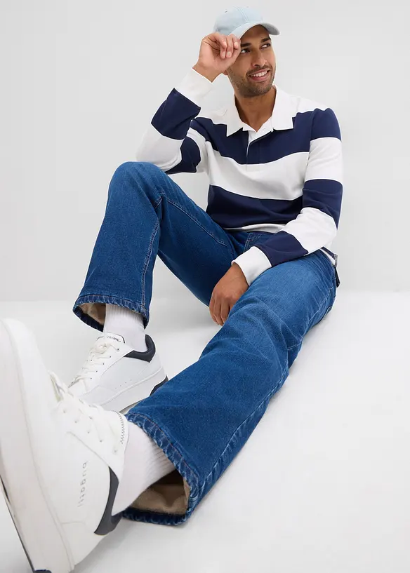 Strečové termo džíny Straight s pohodlným pasem, Relaxed Fit, bonprix