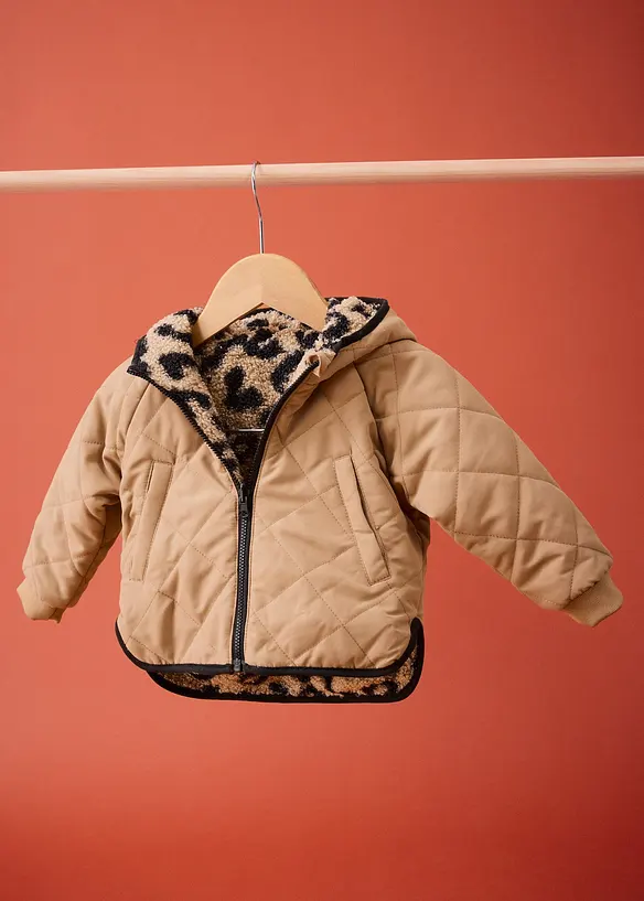 Oboustranná bunda 2v1, z medvídkového flísu, bonprix