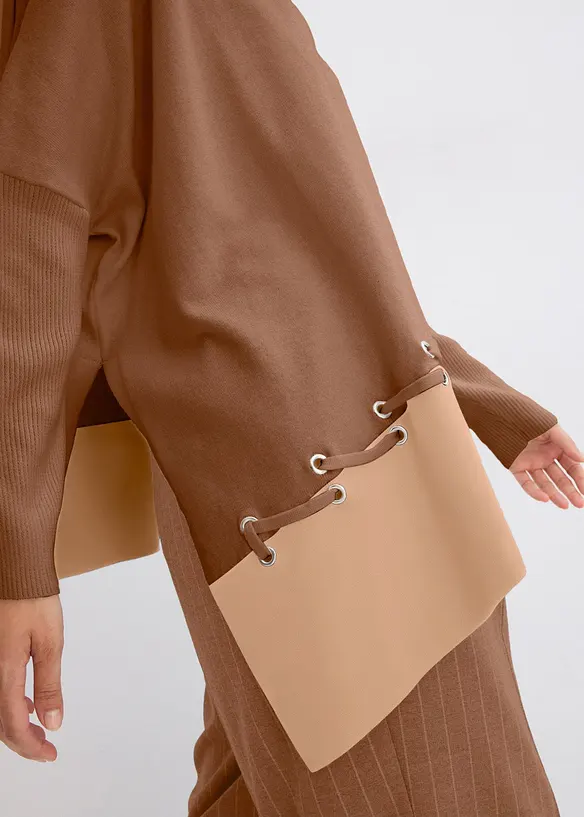 Svetr ve stylu ponča, z jemného úpletu, bonprix