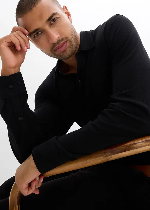 Superstrečová košile z bavlněného piké, Slim Fit, bonprix