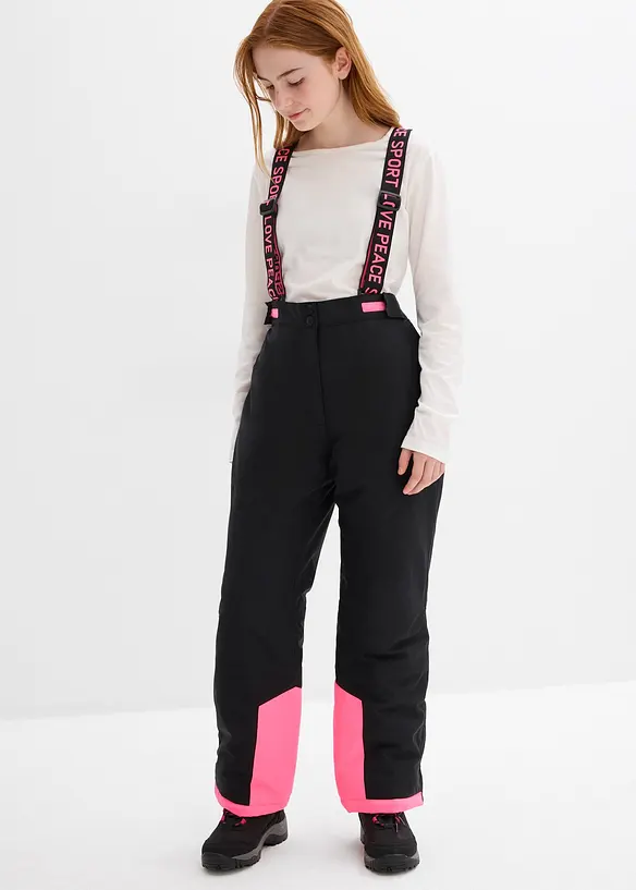 Lyžařské kalhoty s odnímatelnými šlemi, nepromokavé, bonprix