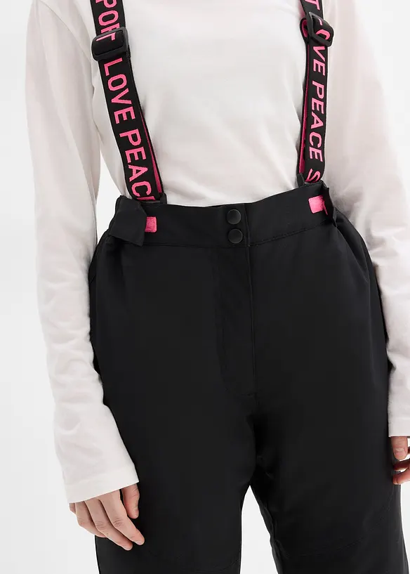 Lyžařské kalhoty s odnímatelnými šlemi, nepromokavé, bonprix