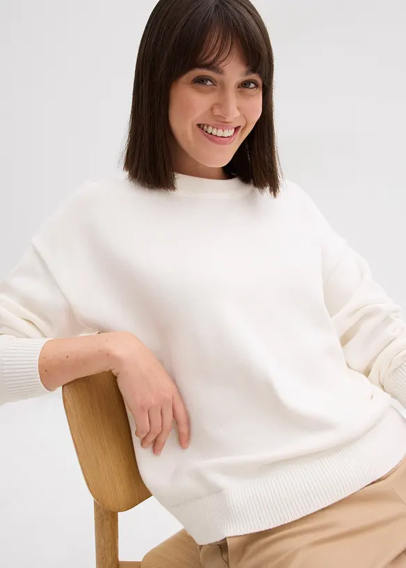 Oversize svetr z čisté bavlny, bonprix