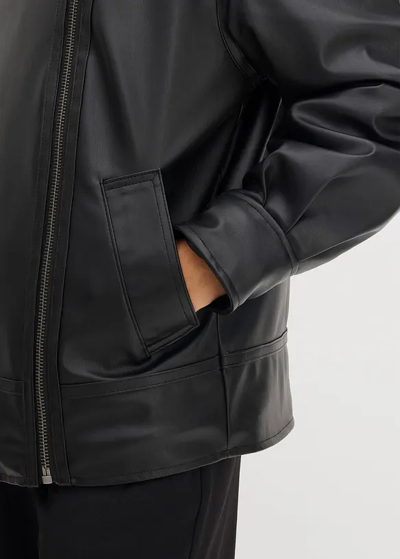 Bunda z umělé kůže s umělou kožešinou s leopardím vzorem, bonprix