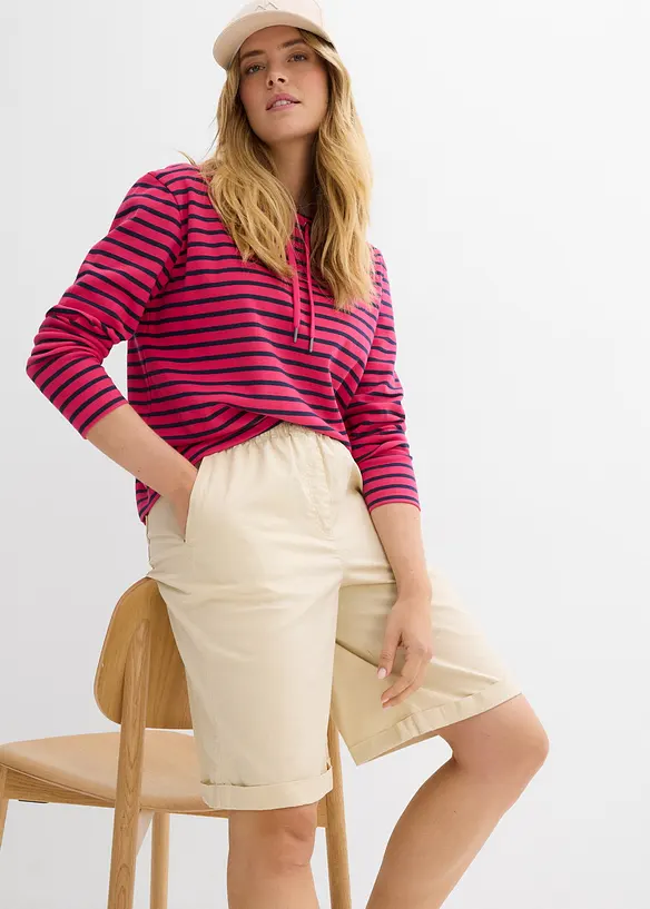 Bermudy z materiálu papertouch z bavlněné směsi, bonprix