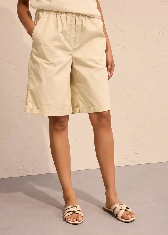 Bermudy z materiálu papertouch z bavlněné směsi, bonprix